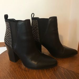 Studded pointed toe booties